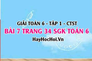 Giải bài 7 trang 34 Toán 6 Tập 1 SGK Chân trời sáng tạo